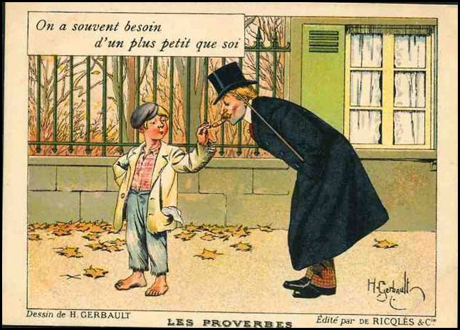 On A Souvent Besoin D Un Plus Petit Proverbes Illustres Gerbault Le Petit Manchot Histoire Patrimoine Personnage